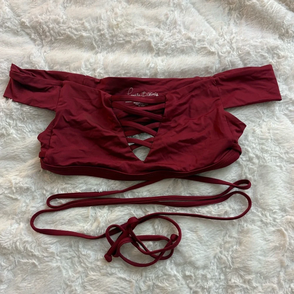 Frankie’s Bikinis Maroon Shiloh Top Small